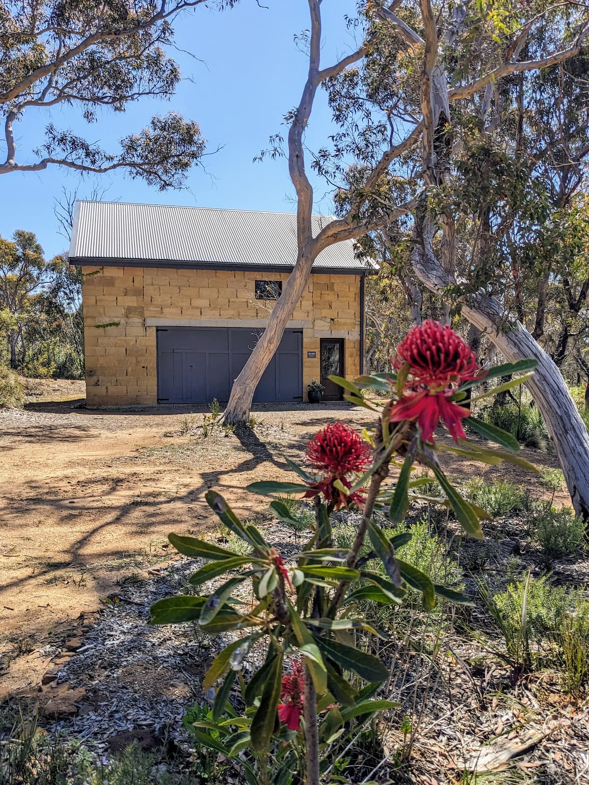 Cottage exterior with extensive parking